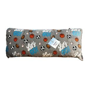 "Let's Go" Sports Body Pillow  16" x 36" Baseball, Football, Basketball & Soccer